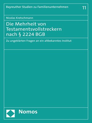 cover image of Die Mehrheit von Testamentsvollstreckern nach § 2224 BGB